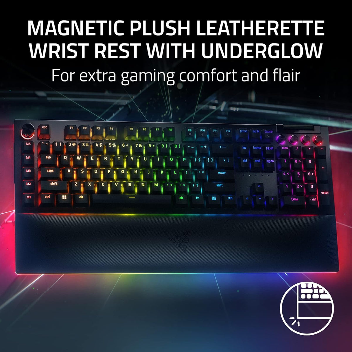 Razer BlackWidow V4 Pro Wired Mechanical Gaming Keyboard, Yellow Switches