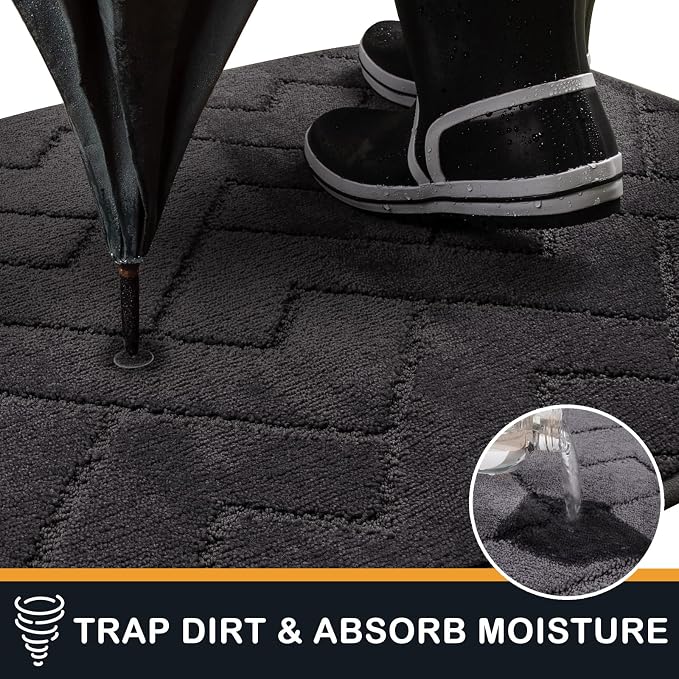 PURRUGS Dirt Trapping Door Mat 20" x 31.5", Non-Slip Machine Washable Entry Rug