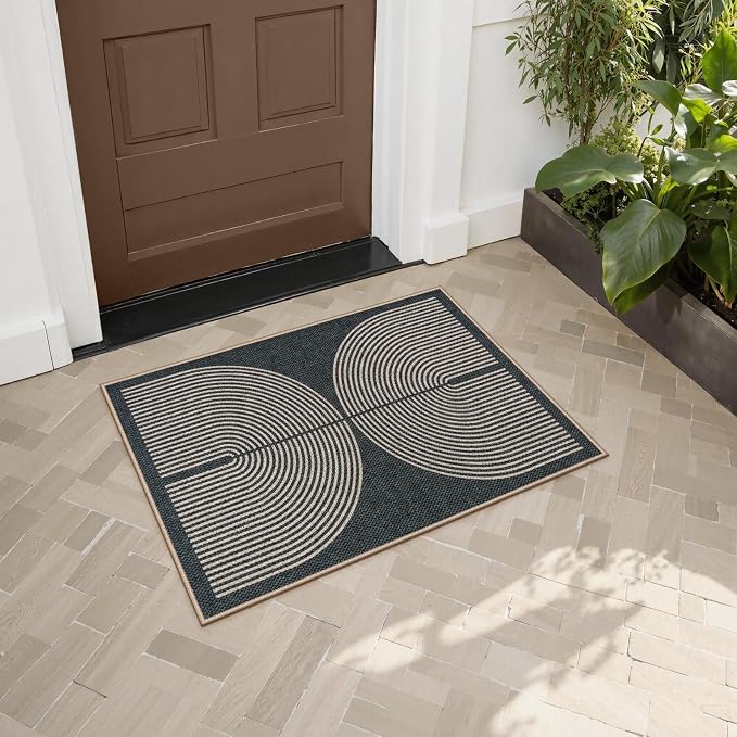 Lahome Enfys Rainbow Indoor Door Mat, Farmhouse Non Slip Non Shedding