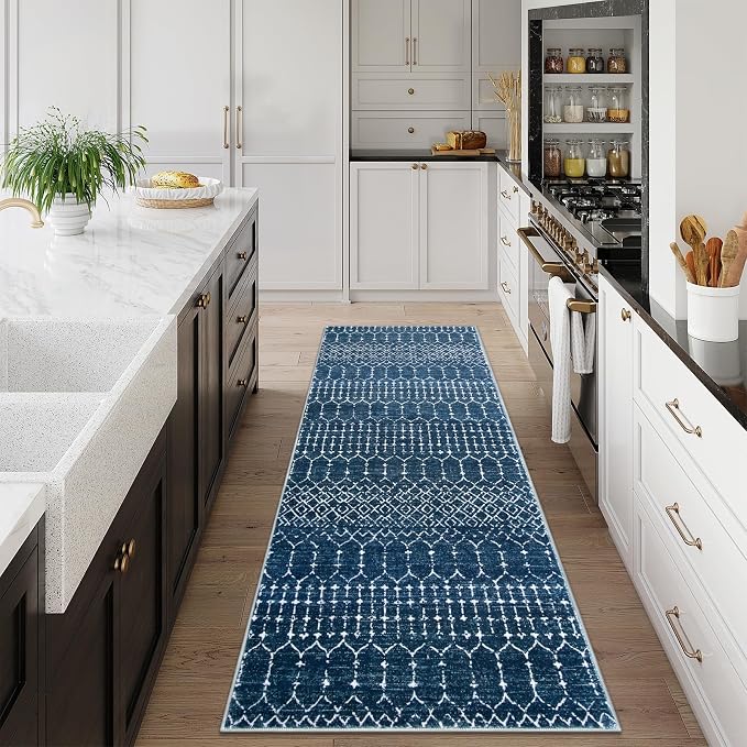 Lahome Moroccan Washable Runner Rug 2x10, Non Slip Hallway Runner Rug 10 Ft