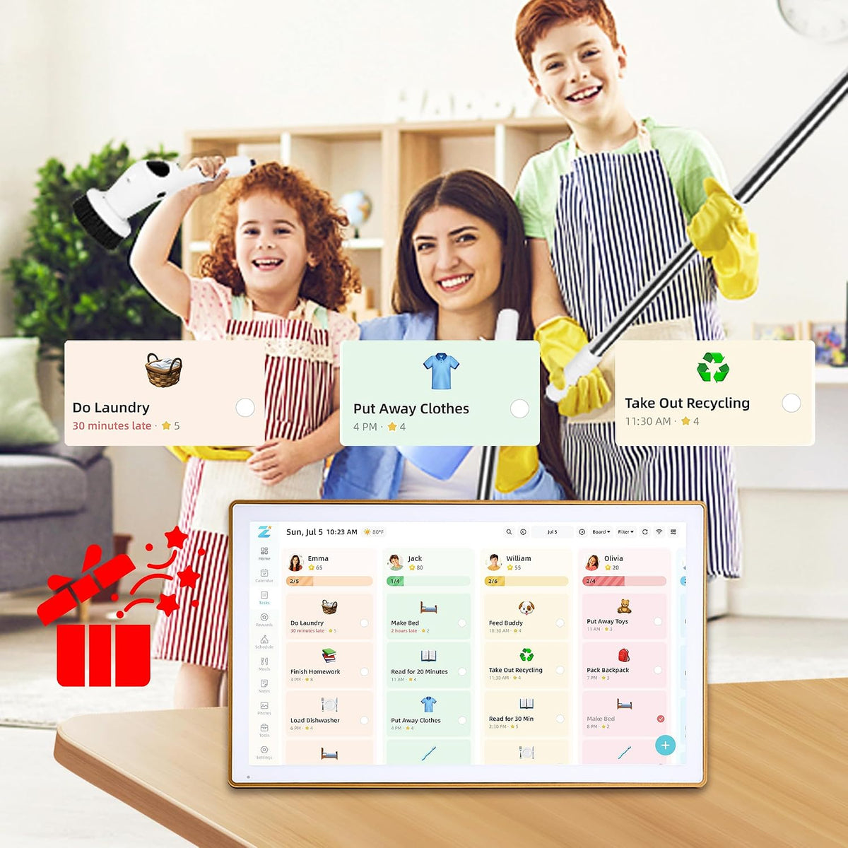 21.5 Inch Digital Calendar 1080P Touch Screen, Gold