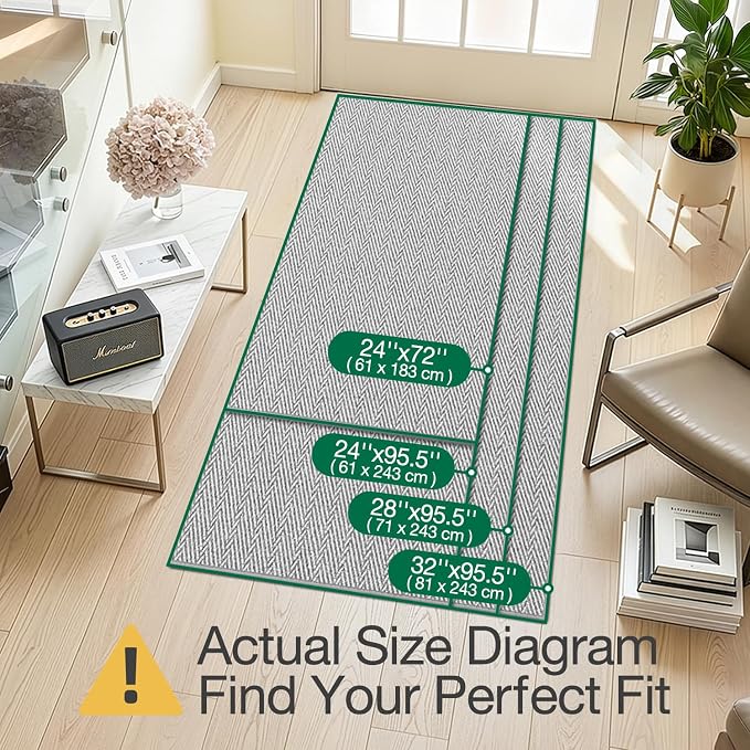 LUMI Ultra Thin Runner Rug for Hallway 2'x8', Non-Slip Entryway Rug