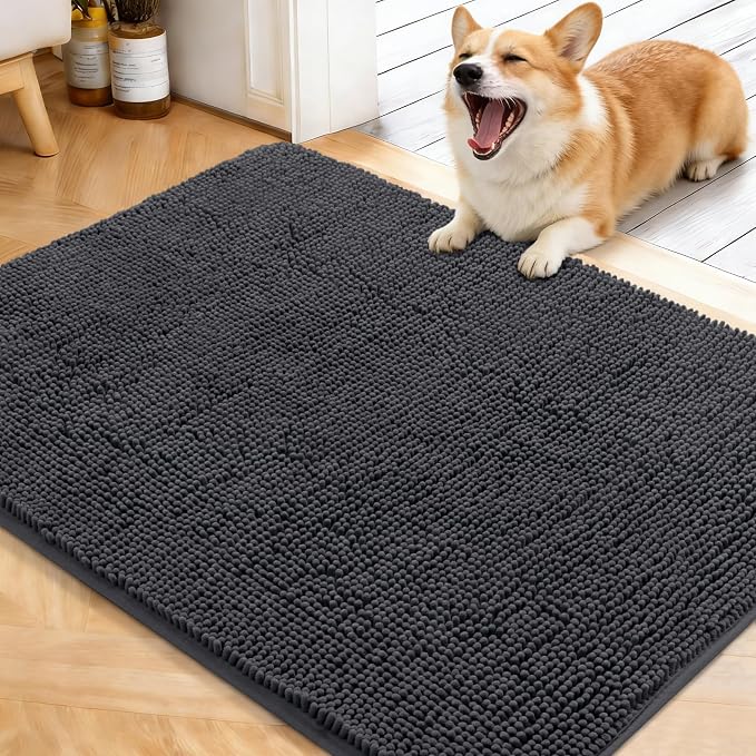 OLANLY Dog Door Mat for Muddy Paws 40x32, Absorbs Moisture and Dirt, Absorbent