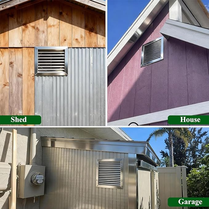 Heat Dissipation Louvered Vent Wall Gable Vents 304 Stainless Steel,