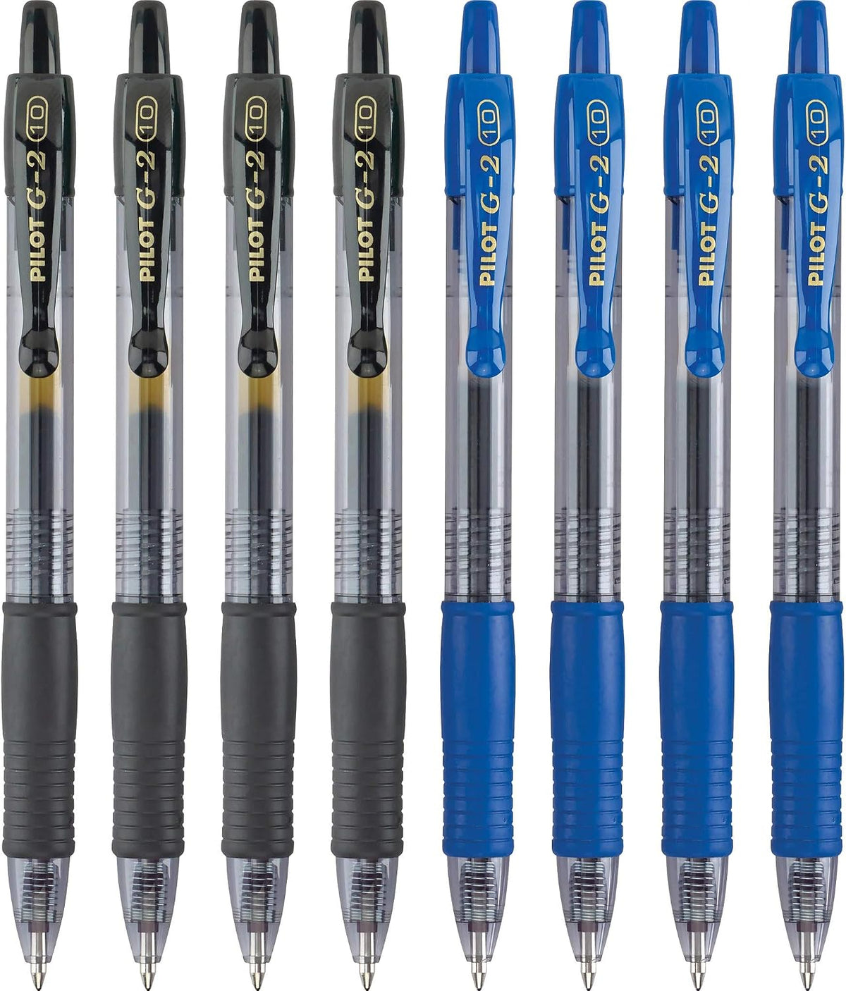 PILOT G2 Premium Gel Roller Pens, Bold Point, Gel Ink Pens, 1 mm, Black, Blue - Ideal for School, Journaling & Office Writing, 8 Count (Pack of 2)