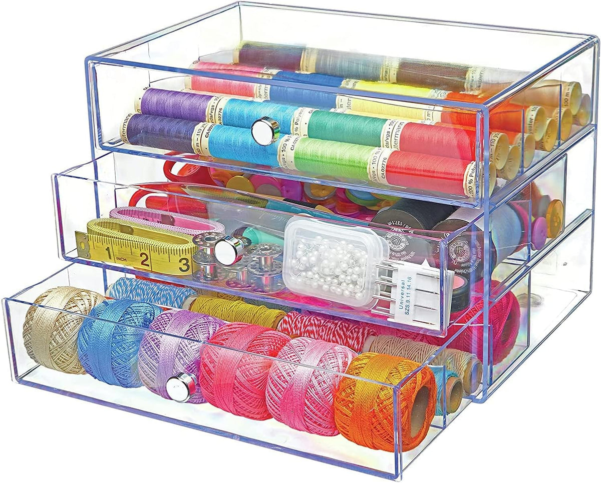 Deflecto 3-Drawer Transparent Storage Cube