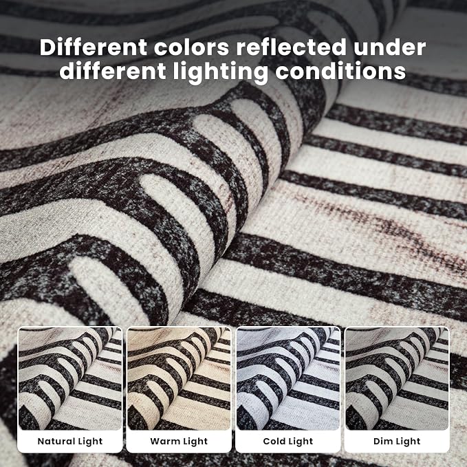 Washable Rugs 8x10 Area Rugs for Living Room- Modern Abstract Rugs for Bedroom