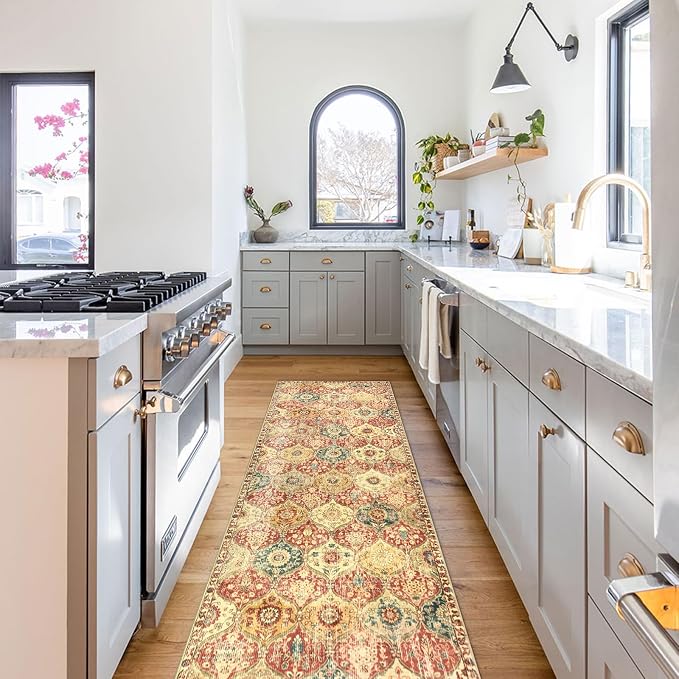 Lahome Moroccan Hallway Rug, Ultra-Thin Oriental Carpet