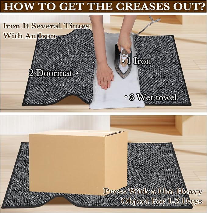 Indoor Door Mat 17"x30", Low-Profile Welcome Front Door Mat Indoor Entrance