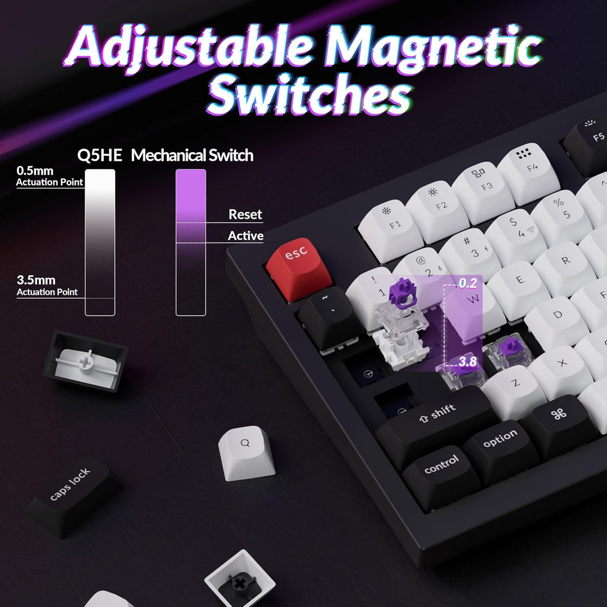 Keychron Q5 HE 96% Rapid Trigger Wireless Hall Effect Keyboard, White