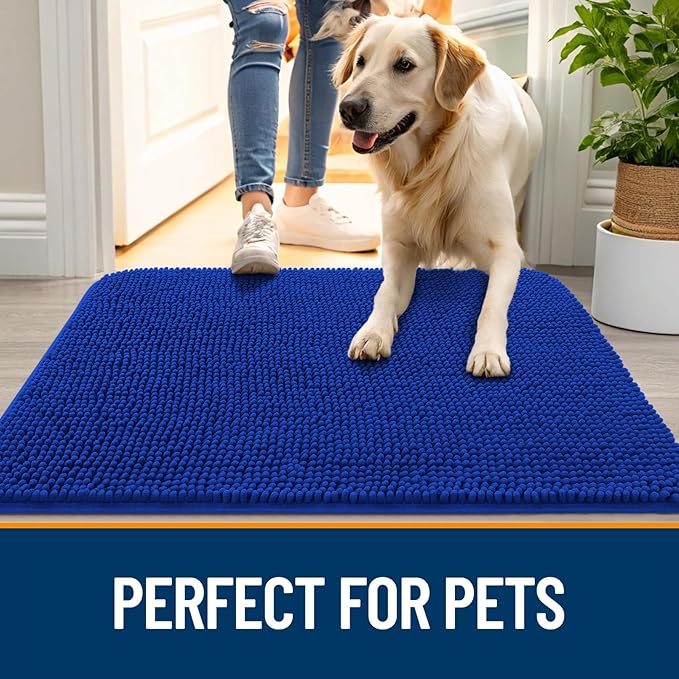 OLANLY Dog Door Mat for Muddy Paws 59x35, Absorbs Moisture and Dirt, Absorbent