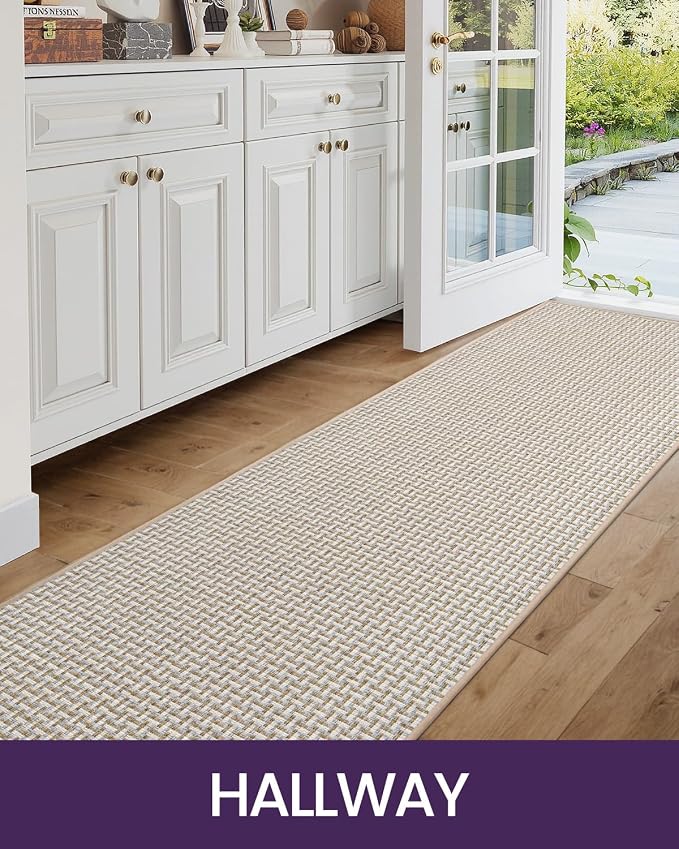 DEXI Hallway Runner Rug 2'4"x12', Non Slip Rubber Backed Runners Carpet