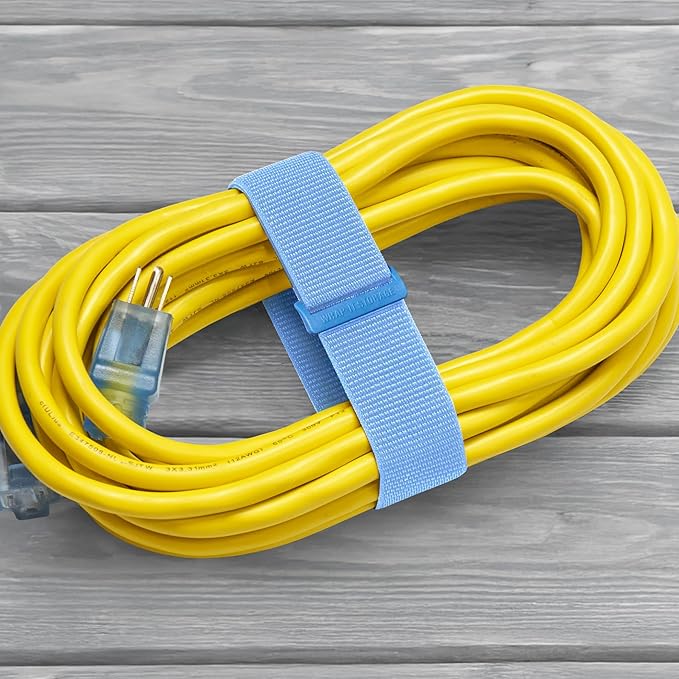 Wrap-It Storage Cinch Straps - 18" (6-Pack) Pacific - Extension Cord Storage Organizer and Cable Ties for Organizing Tools and Appliances