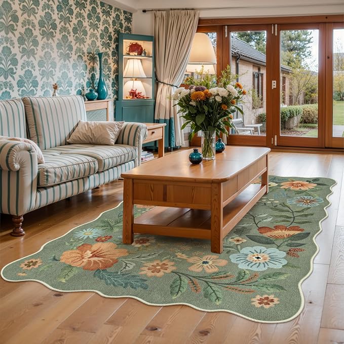 Lahome Floral Living Room Rugs, Area Rugs 5x7 Rug