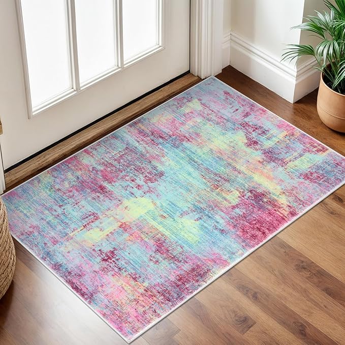 IOHOUZE Small Abstract Area Rug 2x3 Ft Entryway Rugs Washable Door Mat Indoor