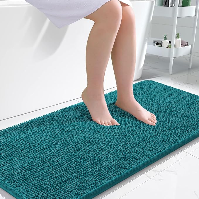 OLANLY Large Bathroom Rugs 45x27, Extra Soft Absorbent Chenille Bath Rugs