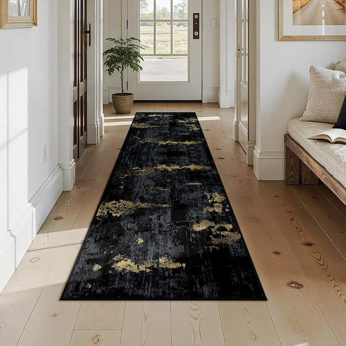 RELEANY Washable Area Rugs 2x9 Non-Slip Modern Abstract Soft