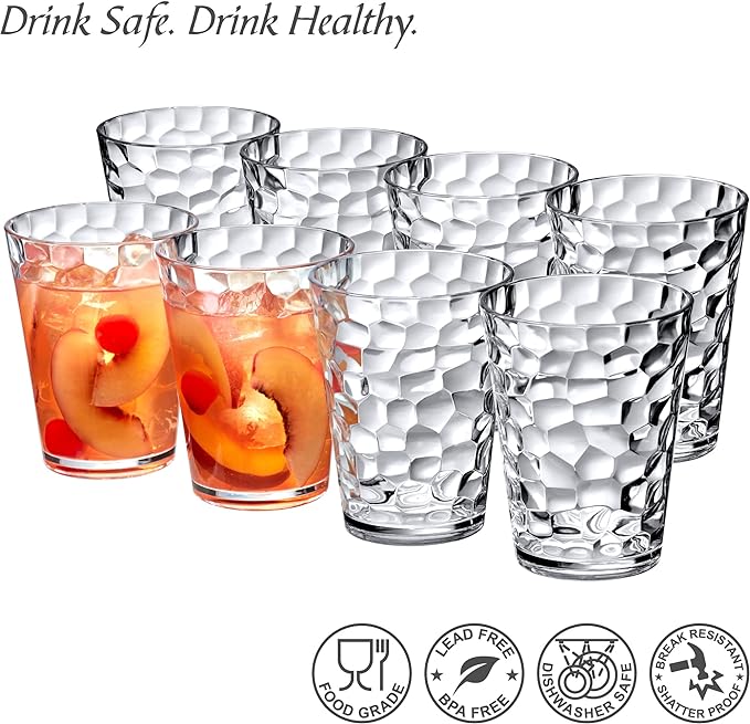 Amazing Abby - Iceberg - 16-Ounce Plastic Tumblers, All-Clear Reusable Plastic