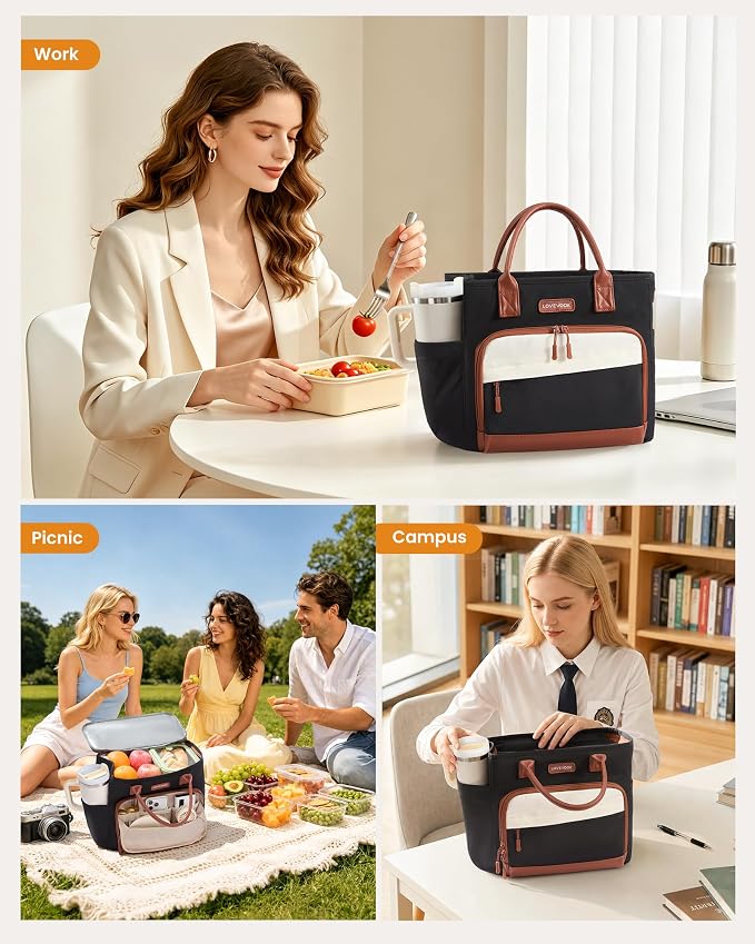 LOVEVOOK Lunch Box for Women, Adult Lunch Bag for Work