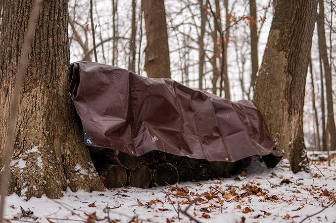 WHITEDUCK 10x20 Tarp 16 MIL Heavy Duty Poly Tarp Waterproof UV Resistant, True to Size, Rust-Proof Grommets, Tear & Rip Resistant, Extra Thick, Camping, Construction, Boat & Equipment Cover