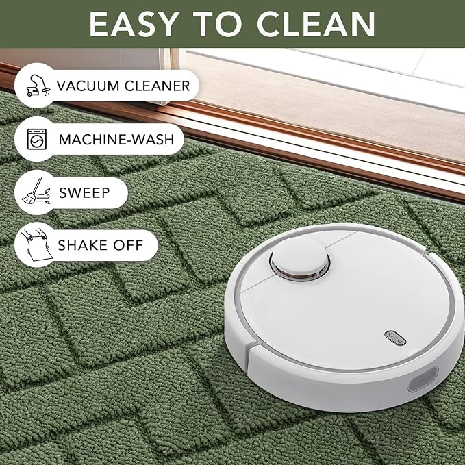 hicorfe Indoor Door Mat, Non Slip Door Mats, Absorbent Resist Dirt Entrance