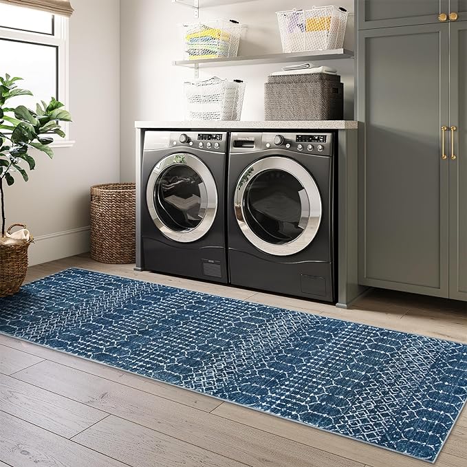 Lahome Moroccan Washable Runner Rug 2x10, Non Slip Hallway Runner Rug 10 Ft