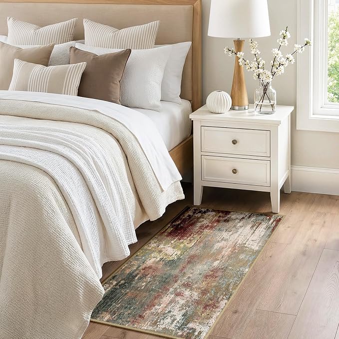 RELEANY Washable Area Rugs 2'x4' Non-Slip Modern Abstract Soft