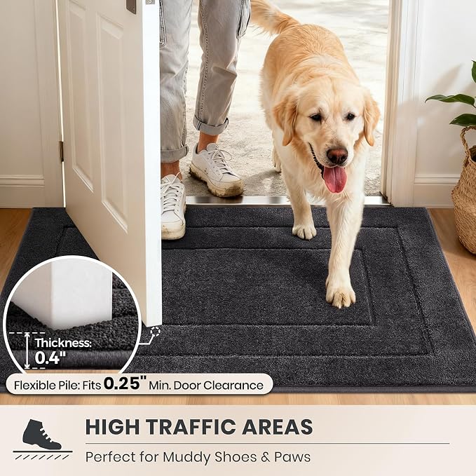 PURRUGS Dirt Trapping Door Mat 32" x 70", Non-Slip/Skid Machine Washable
