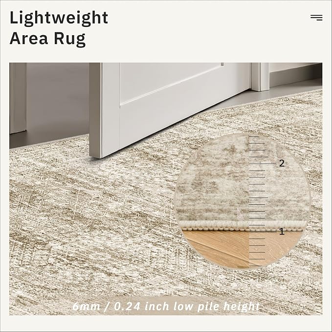 Soalmost Runner Rug 3x8 Washable Non-Slip Hallway Runner Rugs