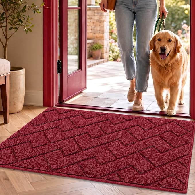 hicorfe Front Door Mat Outside Entrance, Stain and Fade Resistant, Non Slip