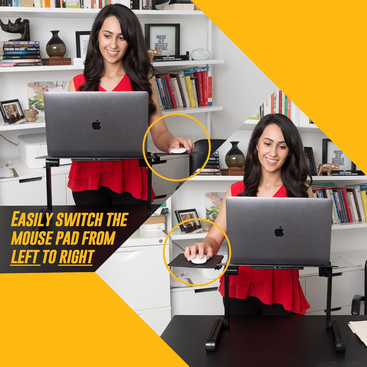 Adjustable Laptop Stand - Use It as a Foldable Standing Desk at The Office, Portable Computer Holder for Writing, Cozy Desk in Bed or on The Sofa - Laptop Table with Cooling Fans - Great as a Gift