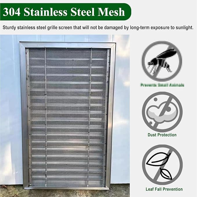 Heat Dissipation Louvered Vent Wall Gable Vents 304 Stainless Steel,