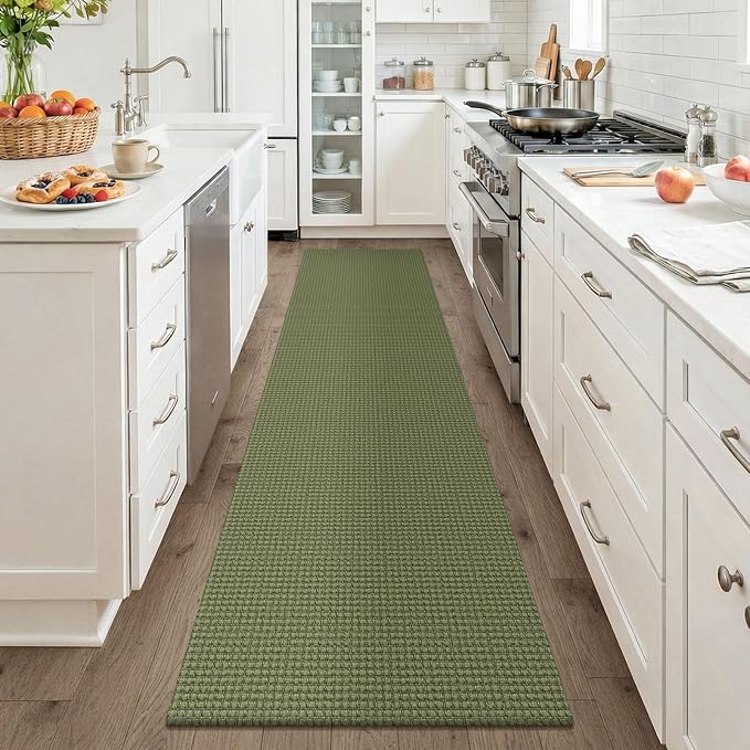 KOZYFLY Cotton Runners for Hallway 2x8, Washable Runner Rug, Woven Non Slip