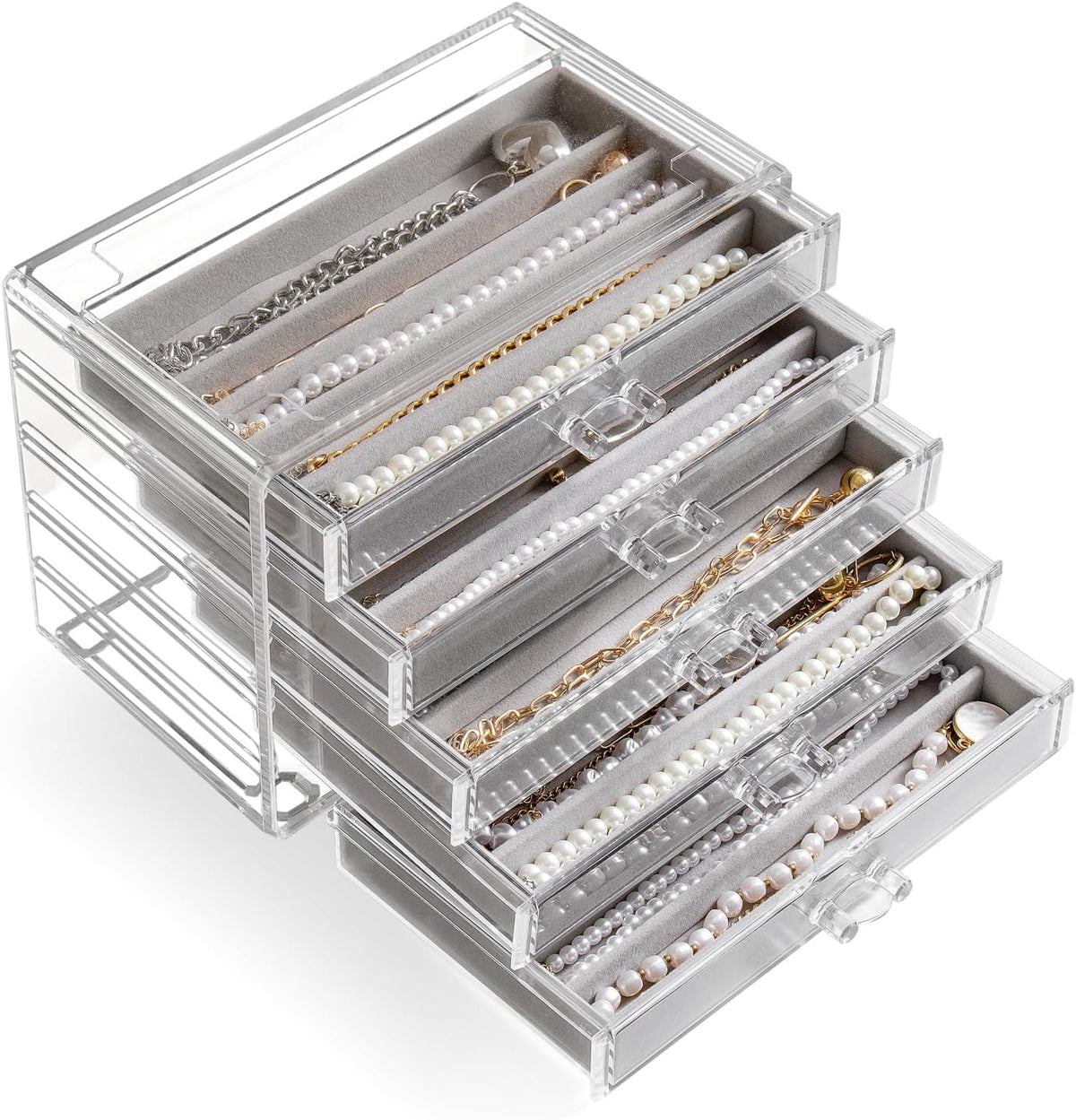 YUFONG Necklace Holder Organizer Velvet Necklace Organizer Box with Lid
