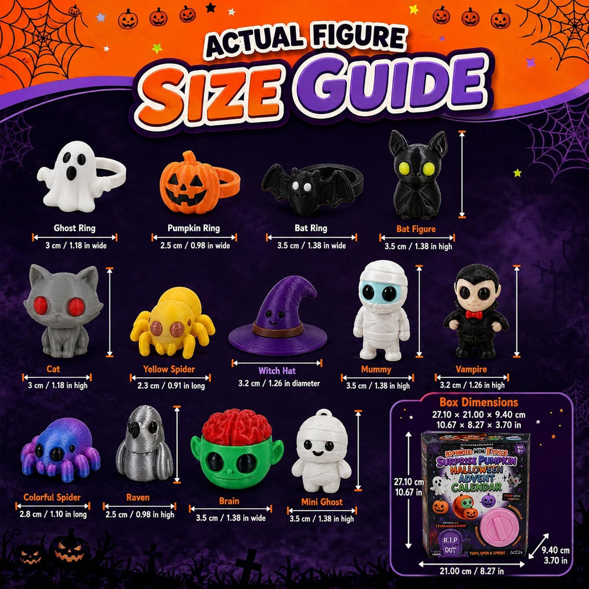 Halloween Advent Calendar 2026,13 Pumpkin Capsule Mini Figures