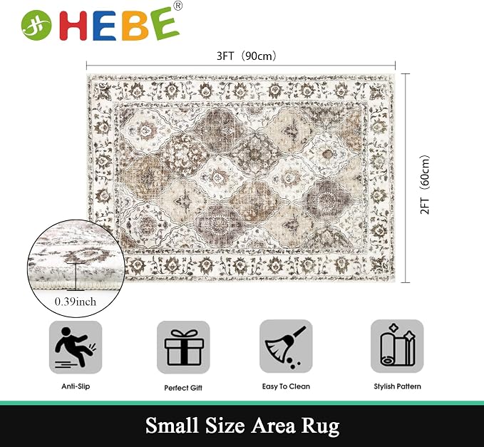HEBE Washable Area Rug