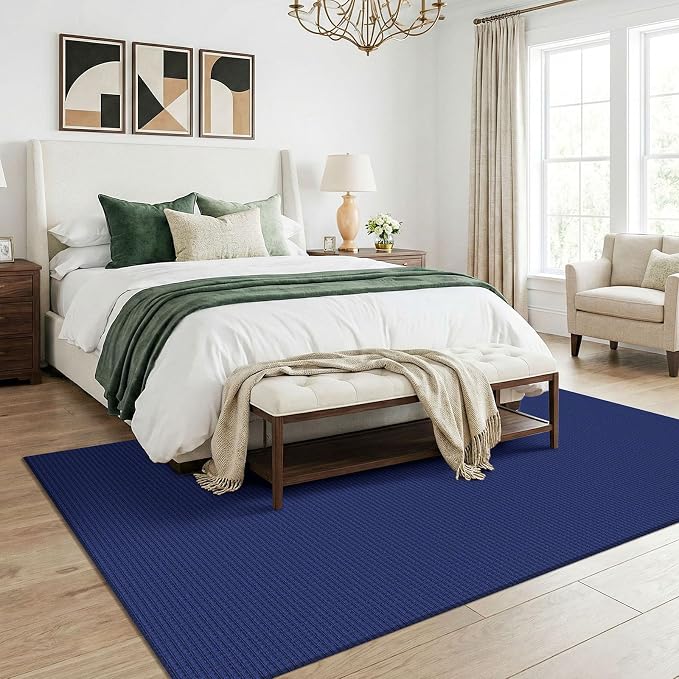 KOZYFLY Washable 5x7 Living Room Rug, Non Slip Woven Area Rugs, Braided Floor