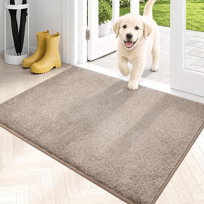 PURRUGS Dirt Trapping Door Mat 24" x 35.5", Non-Slip Machine Washable Entryway