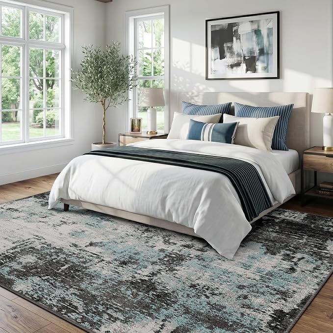 RELEANY Washable Area Rugs 6'x9' Non-Slip Modern Abstract Soft