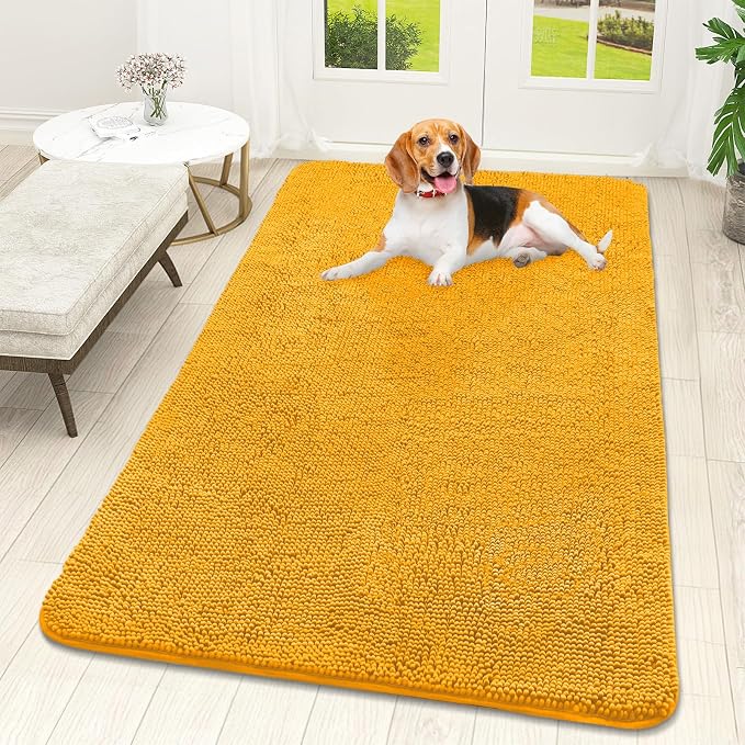 OLANLY Dog Door Mat for Muddy Paws 59x32, Absorbs Moisture and Dirt, Absorbent