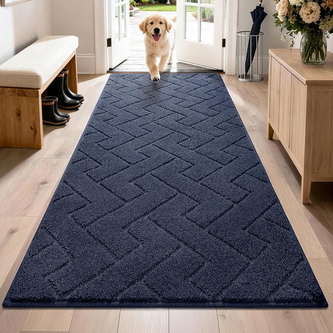 PURRUGS Dirt Trapping Door Mat 32" x 70", Non-Slip Machine Washable Entry Rug