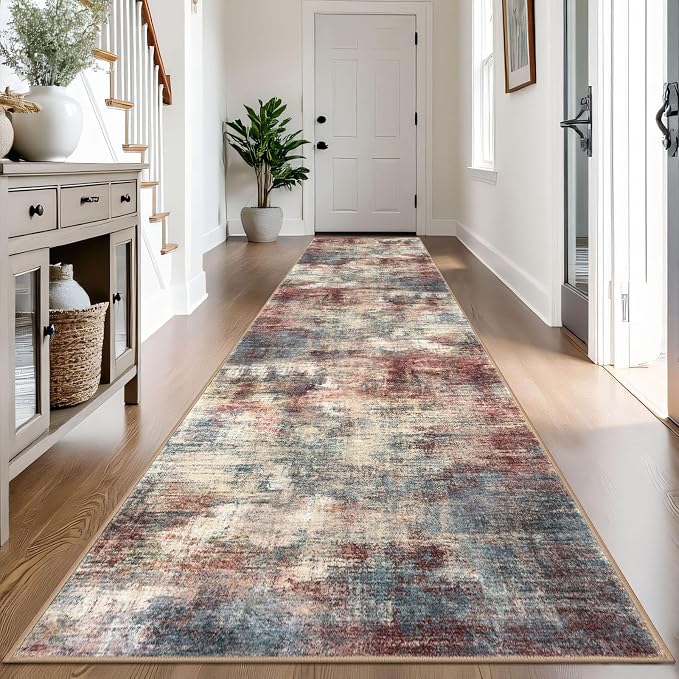 IOHOUZE Abstract Runner Rug 3x14 Ft Washable Runners