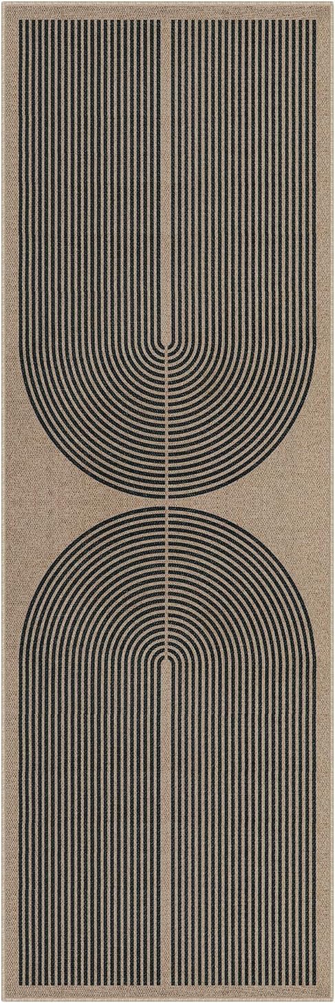 Lahome Modern Rainbow Easy Jute Outdoor Runner Rug, 2x6 Runners