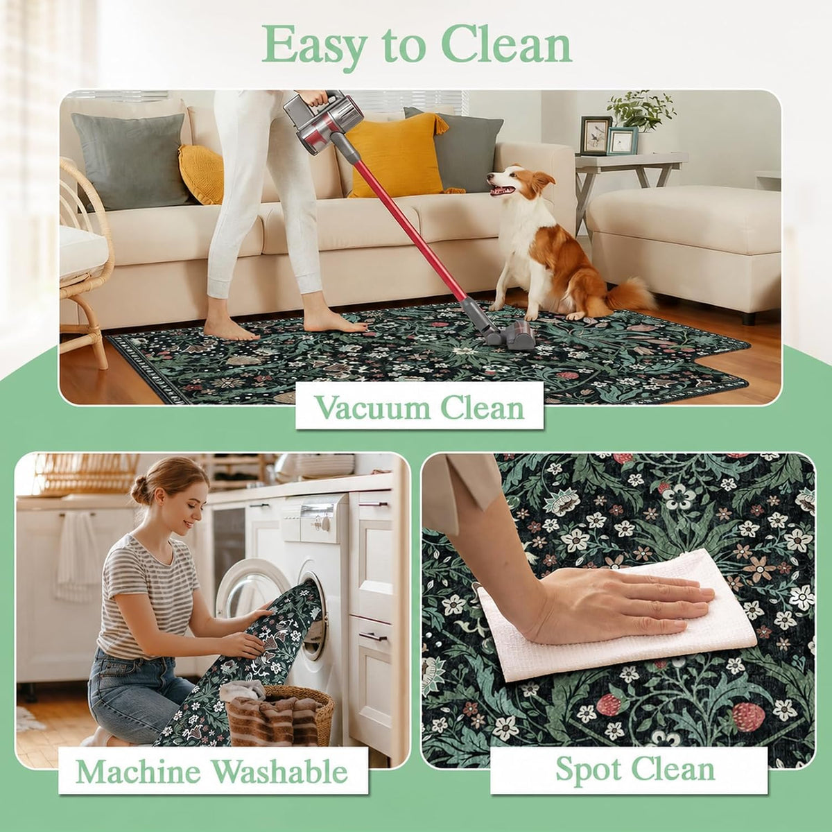 Office Chair Mat for Hardwood Floor & Tile Floor,48"X 60"-Convex Green