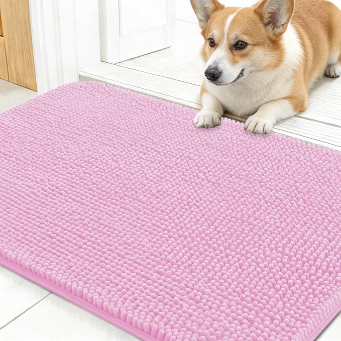 OLANLY Dog Door Mat for Muddy Paws 30x17, Absorbs Moisture and Dirt, Absorbent