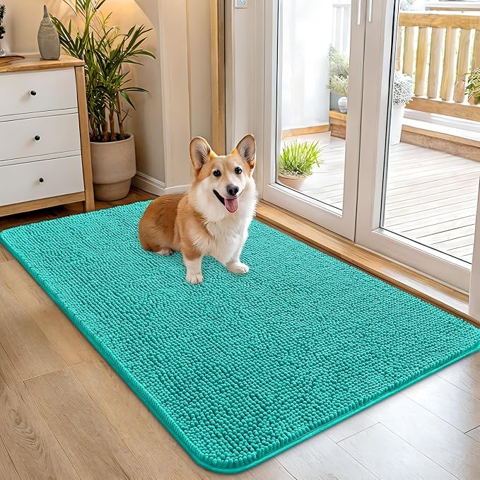 OLANLY Dog Door Mat for Muddy Paws 45x27, Absorbs Moisture and Dirt, Absorbent