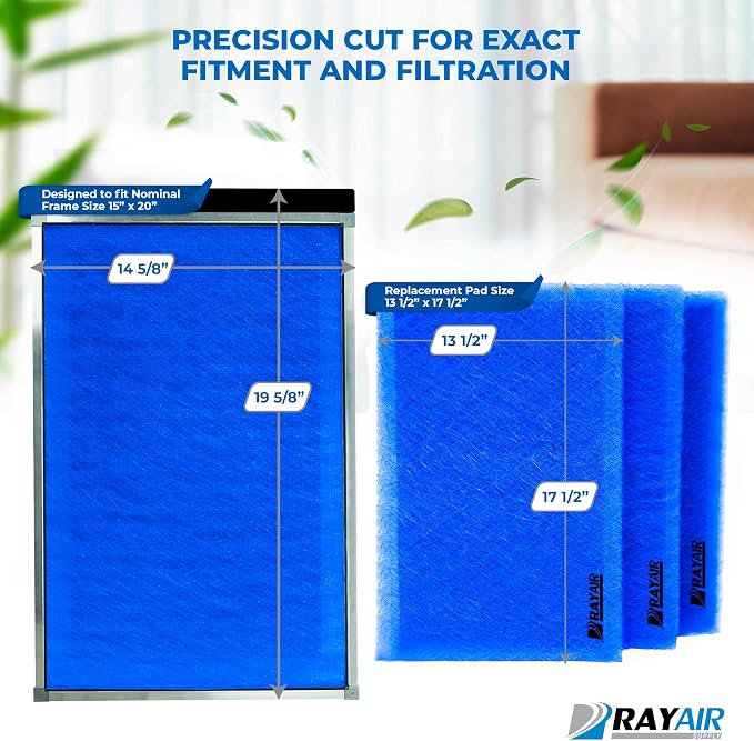 RAYAIR SUPPLY 15x20 Replacement Filter Pads Compatible