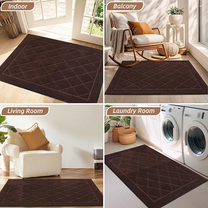 BEQHAUSE Dirt Trapper Door Mat 20" x 32", Doormat Non-Slip Entryway Rugs