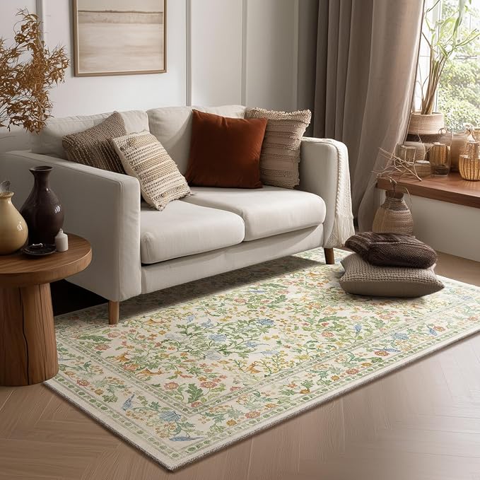 3x5 Small Area Rugs for Entryway: Machine Washable Rug Stain Resistant Non Slip