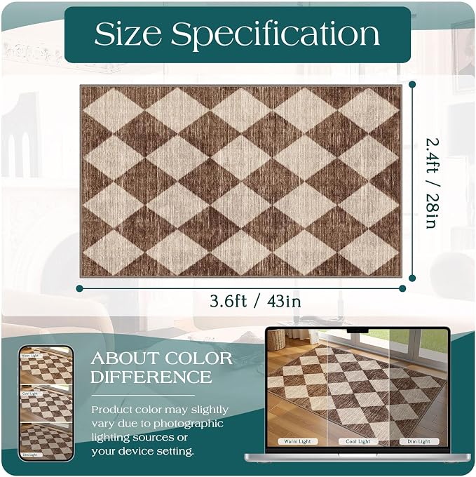 Checkered Entryway Rug
